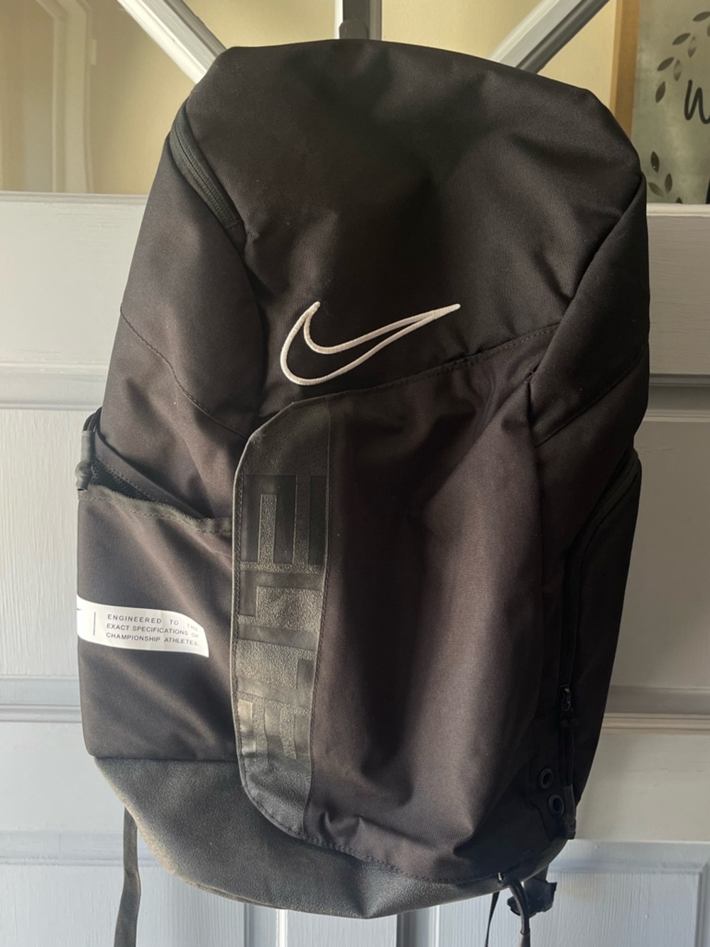 Nike Elite Pro Basketball Backpack Black White 32L Bag BA6164 Gym School Sports - Picture 2 of 16